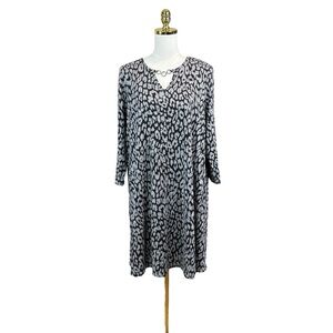 Woman’s Ruby Rd soft knit leopard print dress size L